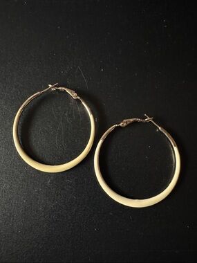 Classic Cream Hoop Earrings for Women